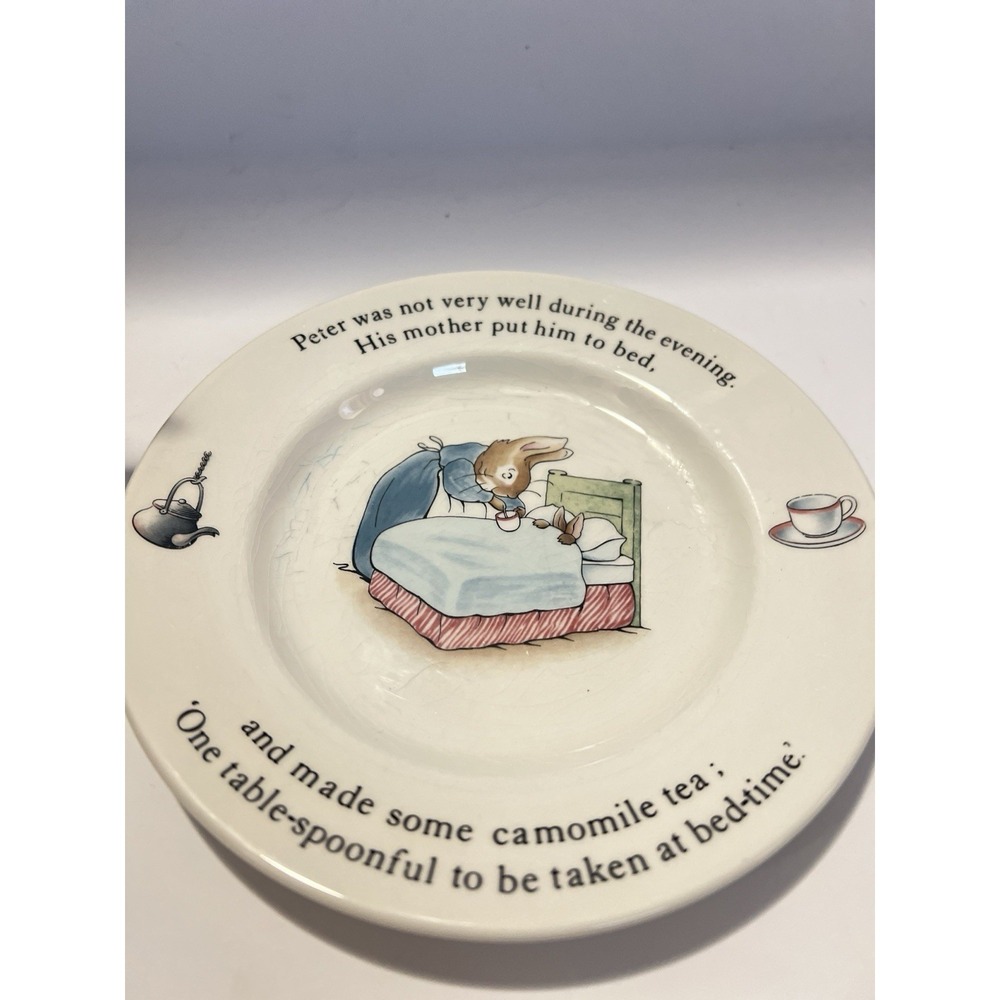 VTG Wedgwood Beatrix Potter PETER RABBIT Bread/Biscuit 6-3/4 inch Plate Set of 2 - Picture 6 of 9